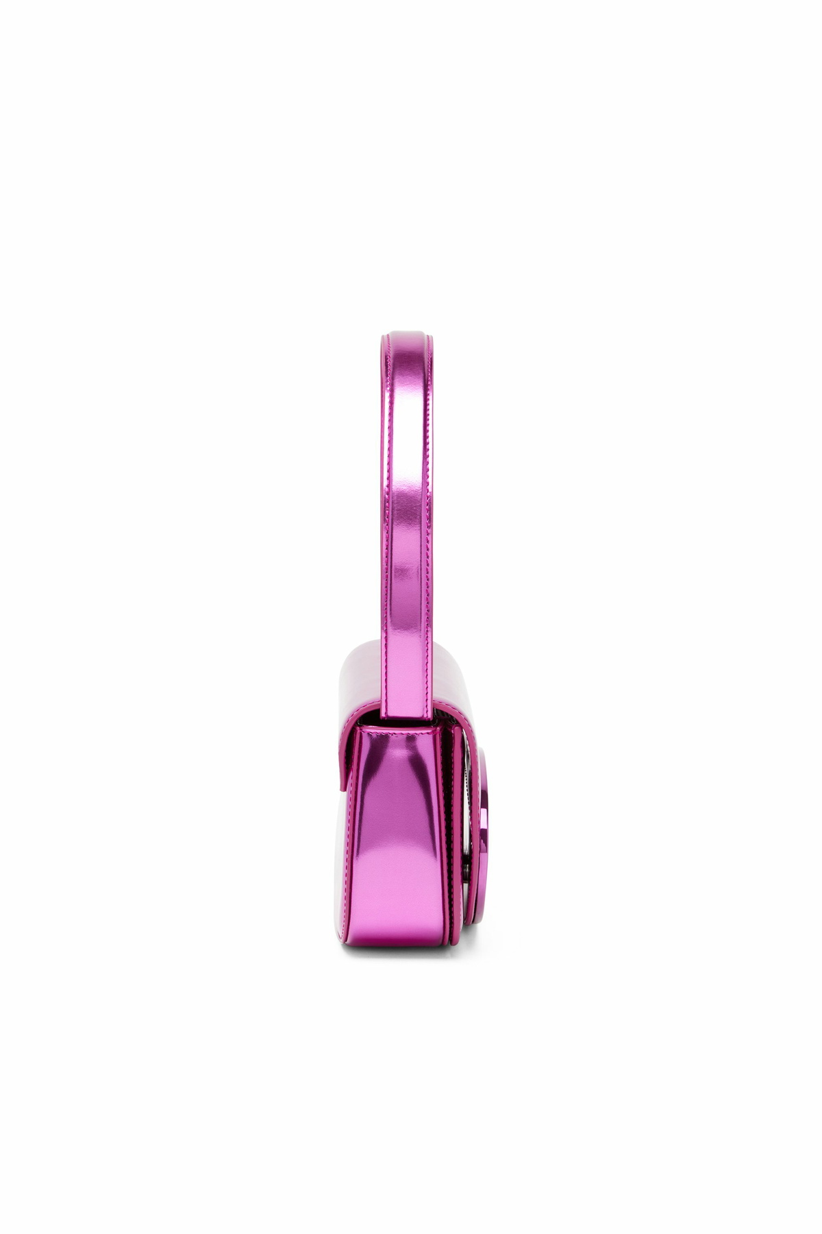 Diesel 1DR-Iconic shoulder bag in mirrored leather - Shoulder Bags Womens in Pink