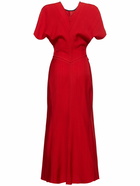 VICTORIA BECKHAM Gathered Viscose Midi Dress