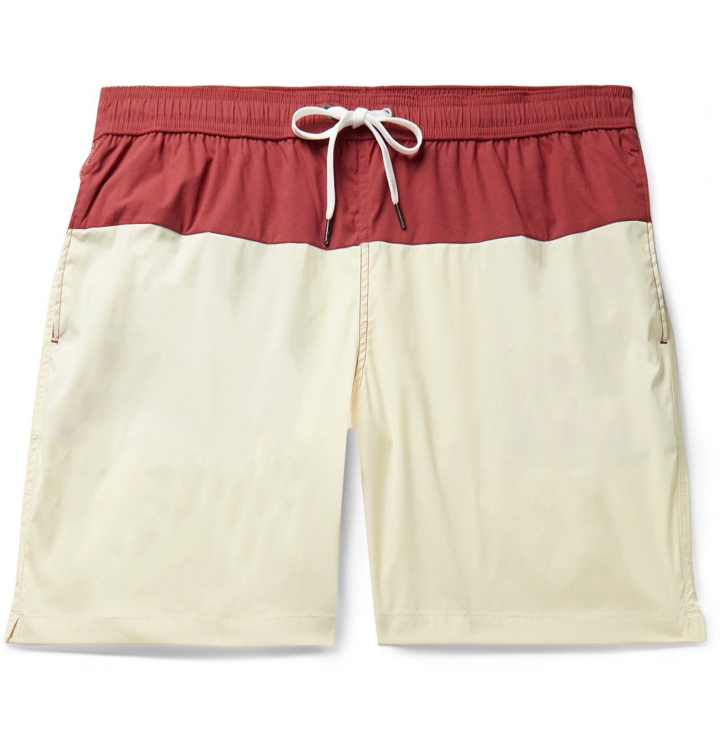Photo: Onia - Charles Short-Length Colour-Block Swim Shorts - Neutrals