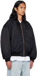 We11done Black Destroyed Bomber Jacket