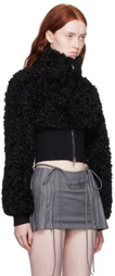 Nodress Black Cropped Faux-Fur Jacket