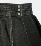 Alaïa Peplum denim skirt belt