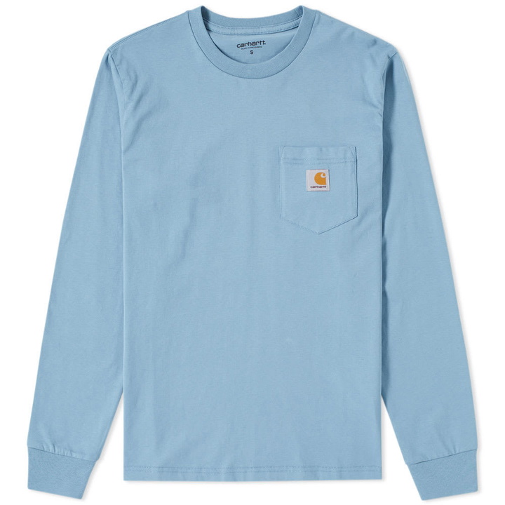 Photo: Carhartt Long Sleeve Pocket Tee Blue