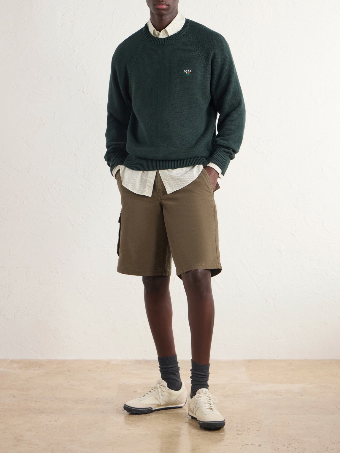 Aimé Leon Dore - Logo-Embroidered Cotton Sweater - Green