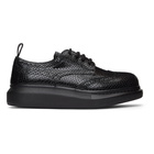 Alexander McQueen Black Croc Lace-Up Brogues