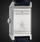 Jaeger-LeCoultre - Reverso Tribute Duoface Hand-Wound 28.3mm Stainless Steel and Leather Watch, Ref. No. 3988482 - Blue