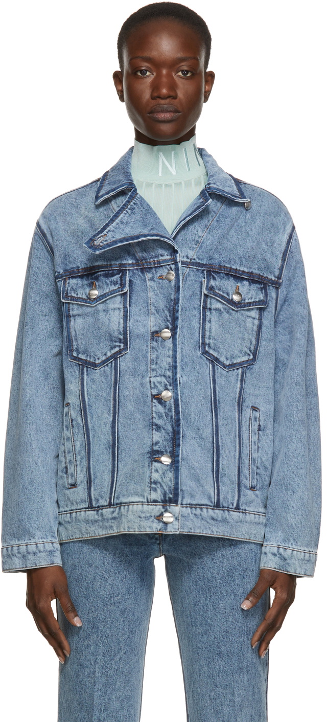 Nina Ricci Blue Oversized Denim Jacket Nina Ricci