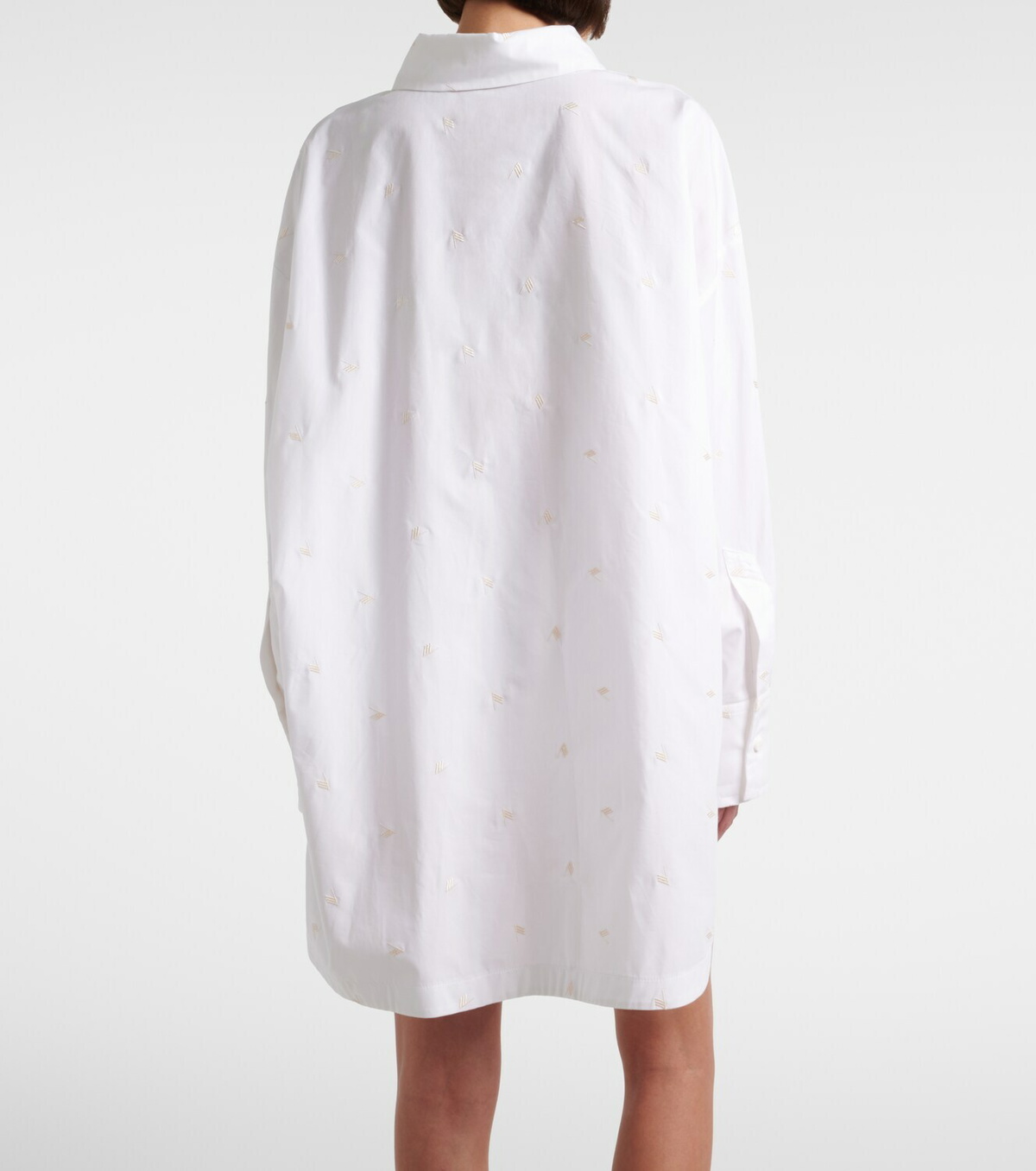 The Attico Embroidered cotton-blend poplin shirt