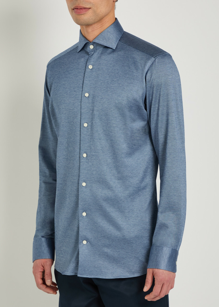 Eton Cotton Shirt Dark Blue