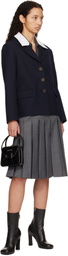 SHUSHU/TONG Navy Color Blocking Lapel Blazer