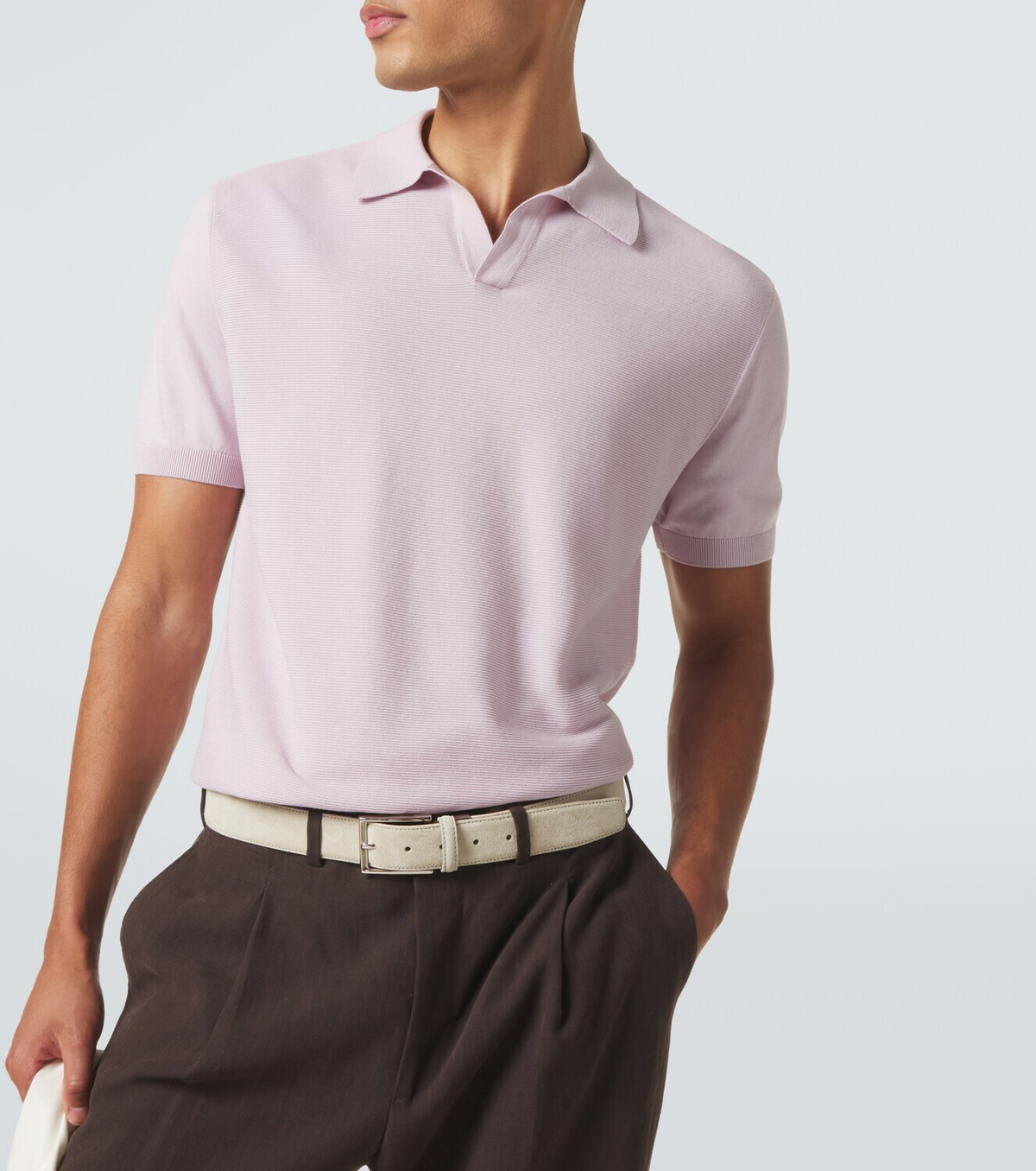 Canali Cotton and silk polo shirt