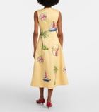 Leo Lin Beaded patch-appliqué midi dress