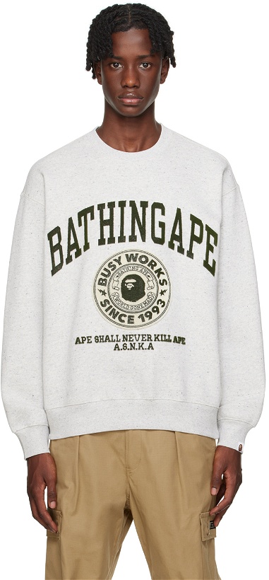 Photo: BAPE Gray College Sweatshirt