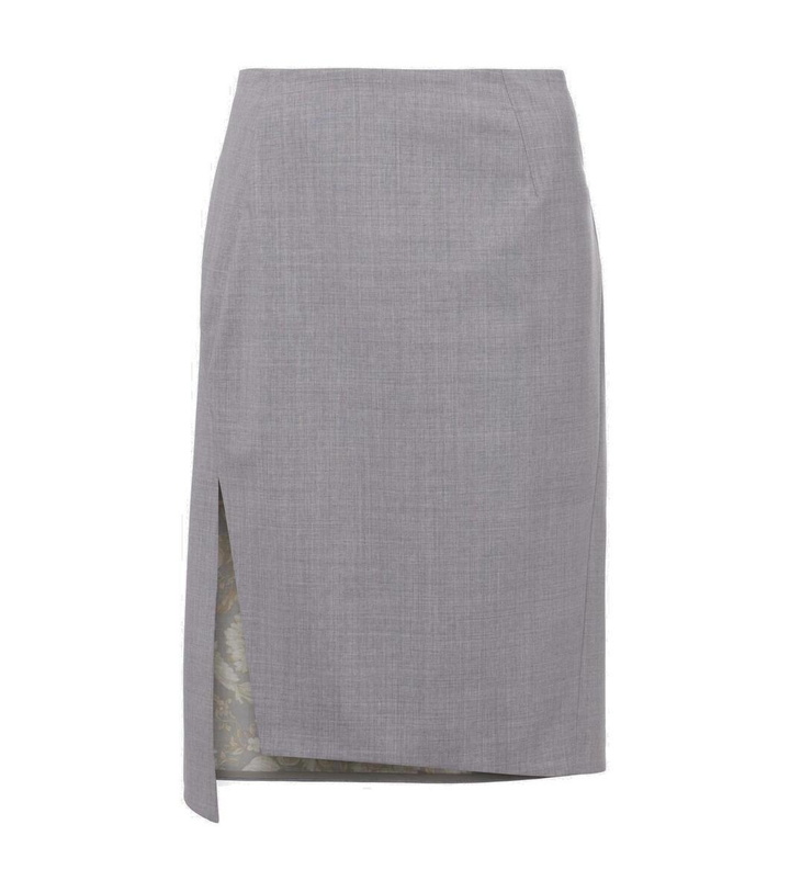 Photo: Versace Mélange wool-blend pencil skirt