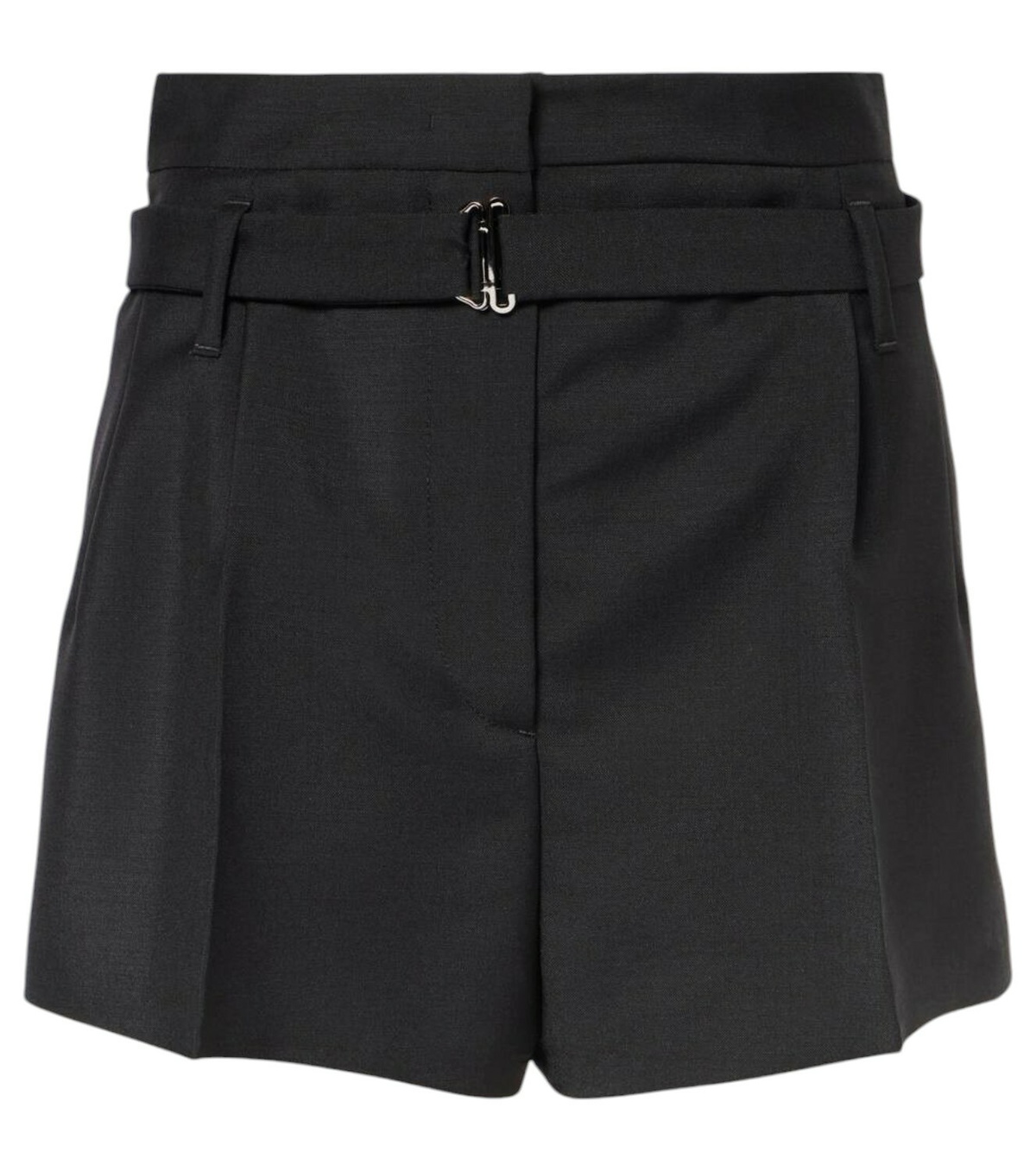 Logo Buckle Skort Shorts in Green Prada