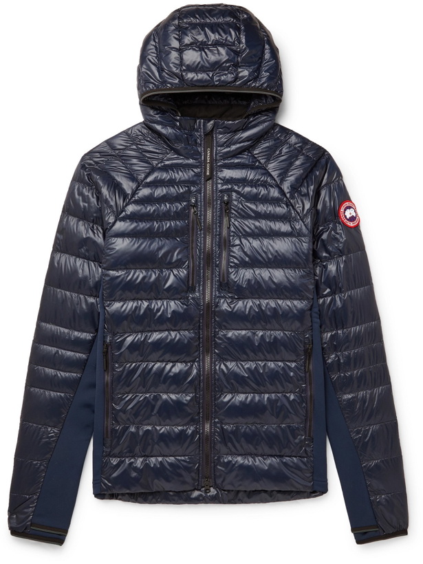 Photo: CANADA GOOSE - Hybridge Lite Slim-Fit Quilted Shell Hooded Down Jacket - Blue