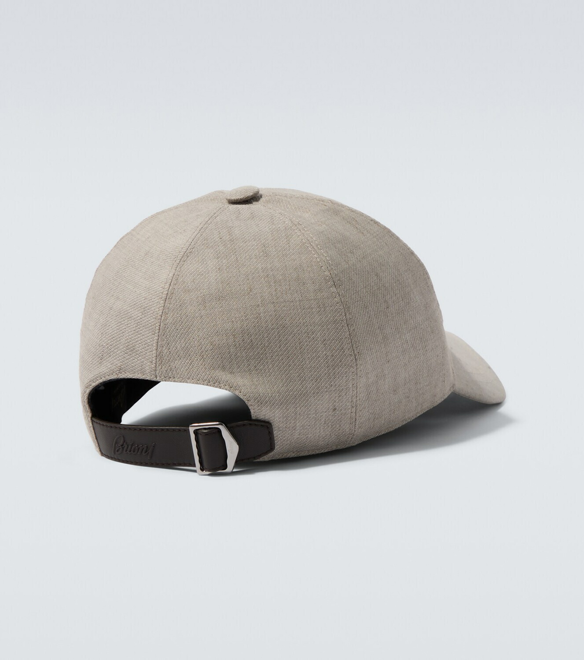Brioni Logo linen and wool baseball cap