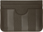AMI Paris Khaki Leather Midi Card Holder