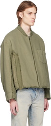 John Elliott Green Vintage Frame Bomber Jacket