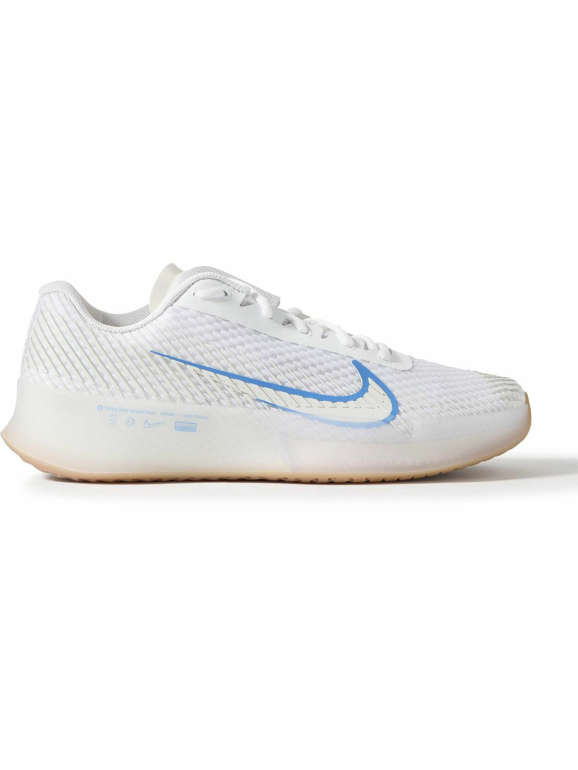 Nike Tennis - Air Zoom Vapor 11 Rubber-Trimmed Mesh Tennis Sneakers - White