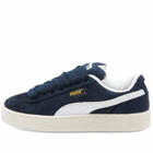 Puma Suede XL Hairy Sneakers in Club Navy/Frosted Ivory