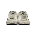 Golden Goose White and Khaki Superstar Sneakers