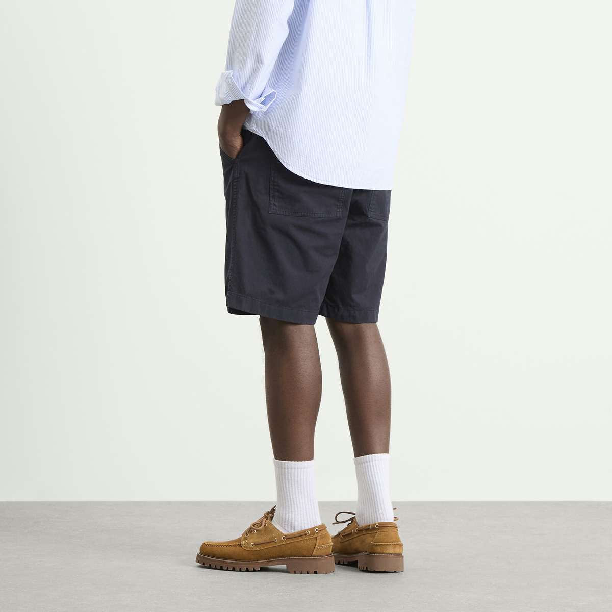 Norse Projects Men's Kvitfell Relaxed Twill Shorts in Dark Navy