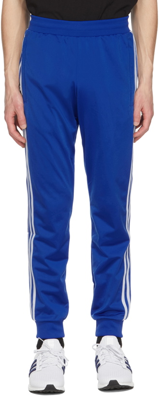 Photo: adidas Originals Blue 3-Stripes Track Pants