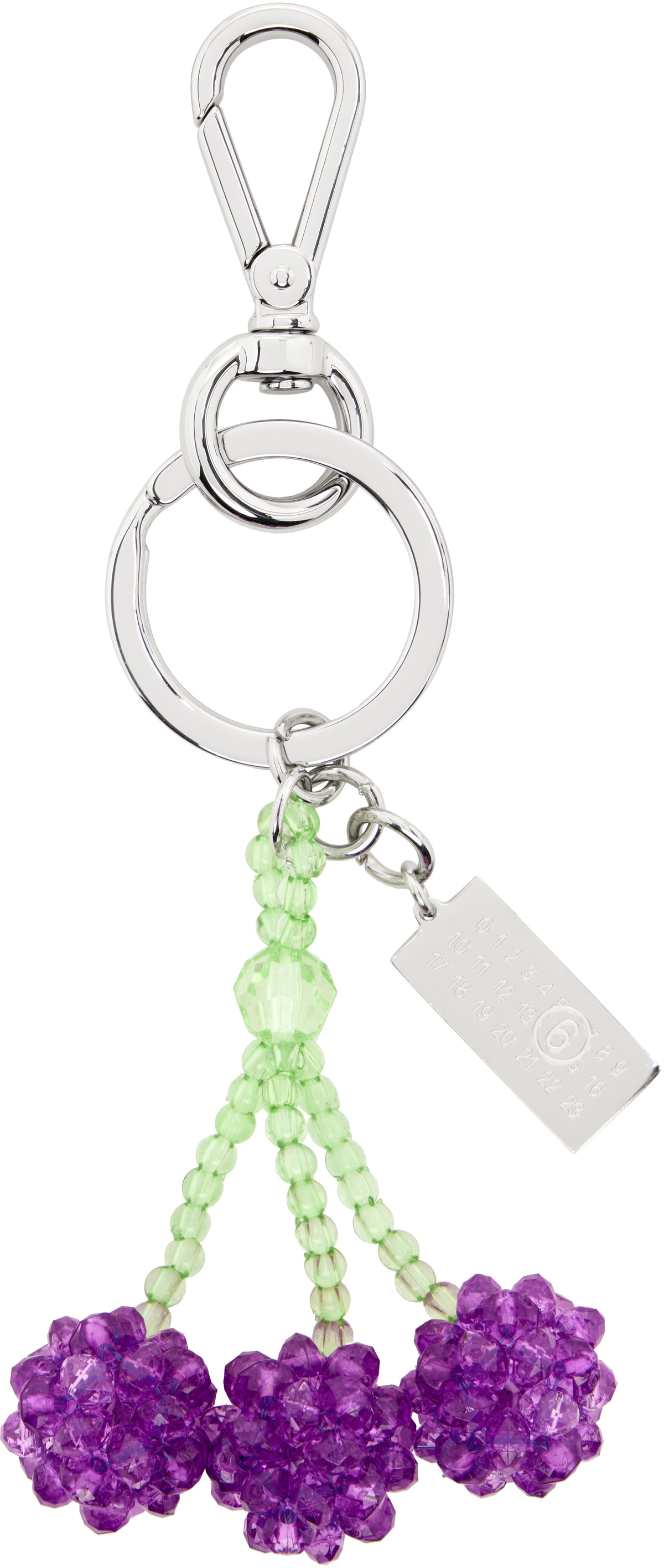 MM6 Maison Margiela Purple Cherry Beaded Numeric Keychain