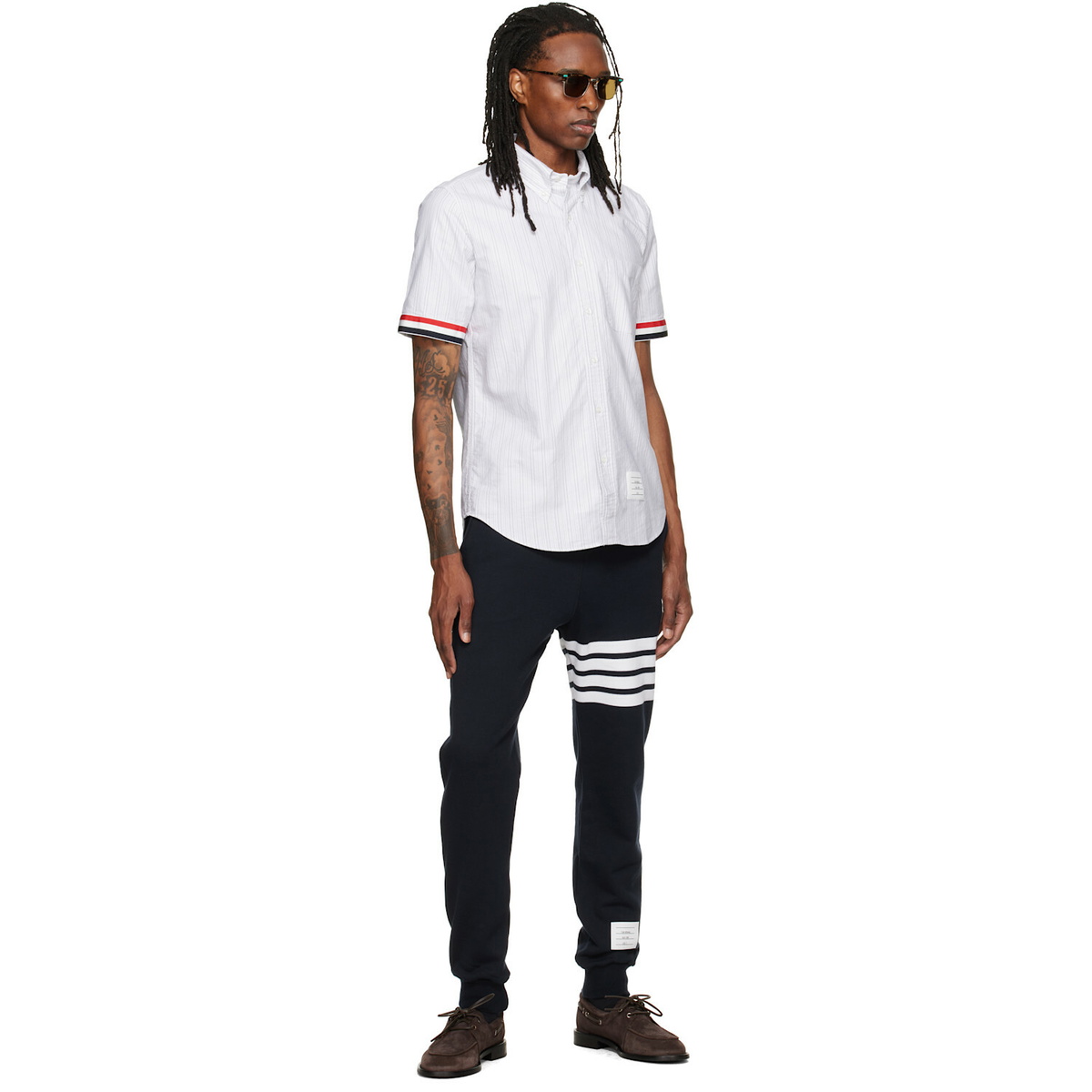 Thom Browne Gray Straight Fit Button Down Short Sleeve Shirt