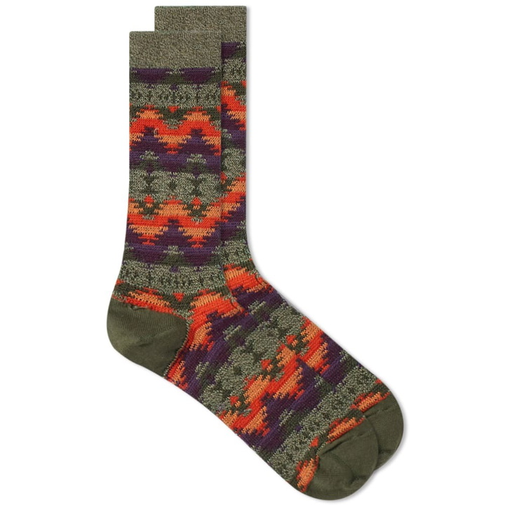 Photo: Anonymous Ism Wigwam Jacquard Crew Sock in Khaki