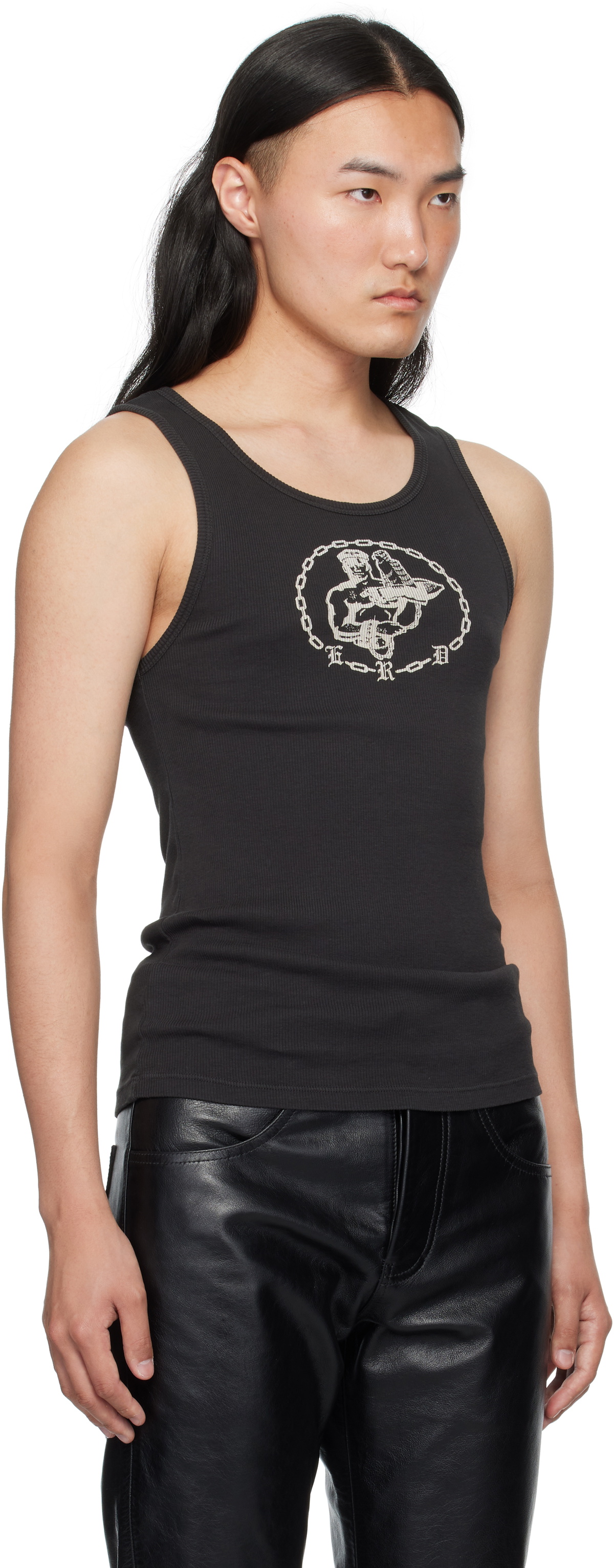 ENFANTS RICHES DÉPRIMÉS タンクトップ Enfants Riches Déprimés Black Enfants En Chaine Tank Top Enfants