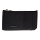 Saint Laurent Black Zipped Fragment Card Holder