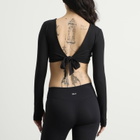 TALA Women's Tie Reversible Long Sleeve Top in Shadow Black
