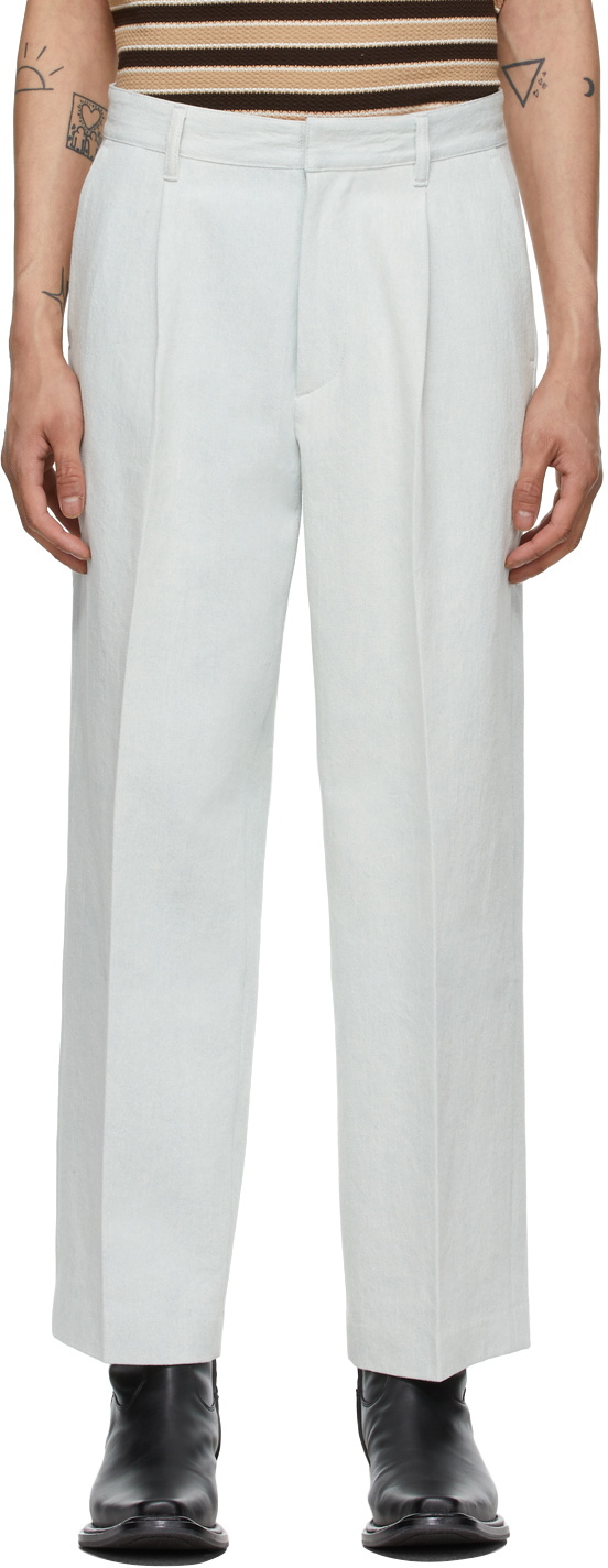 second/layer wide denim slacks