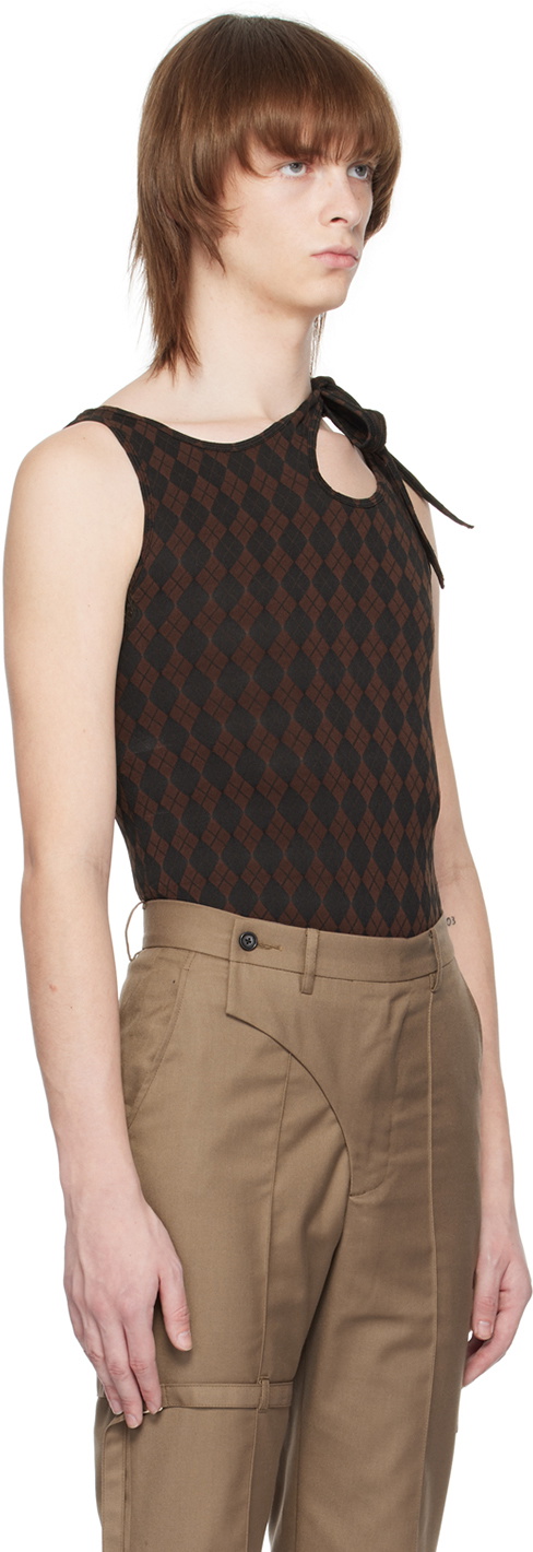 The World Is Your Oyster Brown Strap Tank Top