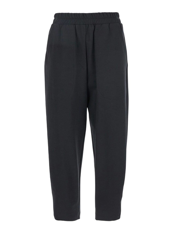Photo: Merci Blakc Pants With Elastic Waist In Fabric Woman