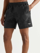 Alexander McQueen - Straight-Leg Long-Length Logo-Print Swim Shorts - Black