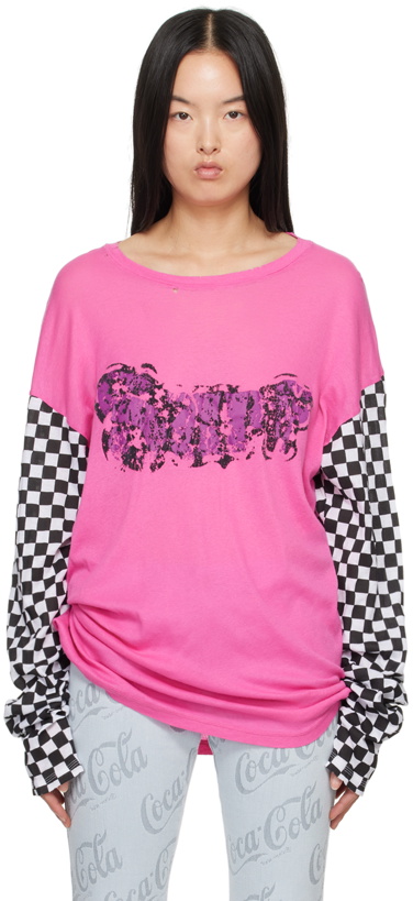 Photo: ERL Pink Printed Long Sleeve T-Shirt