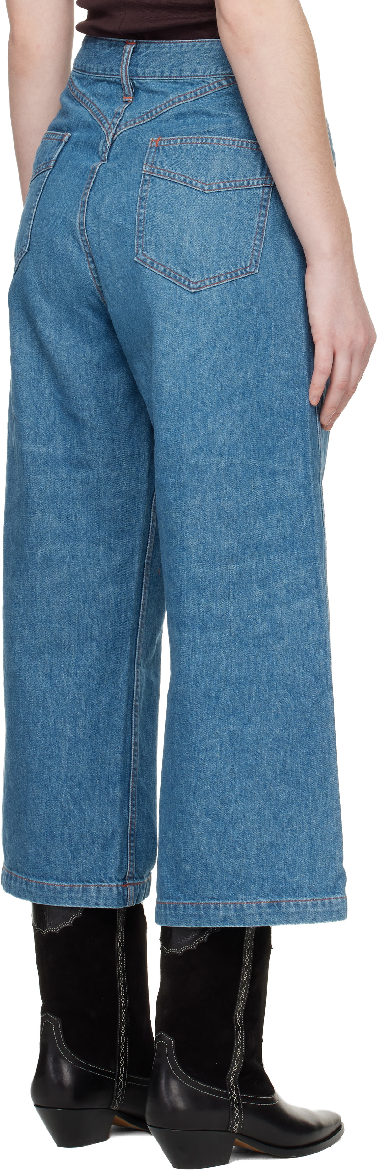 NEEDLES Blue Cropped Buggy Jeans