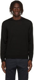 Z Zegna Black Wool Crewneck Sweater