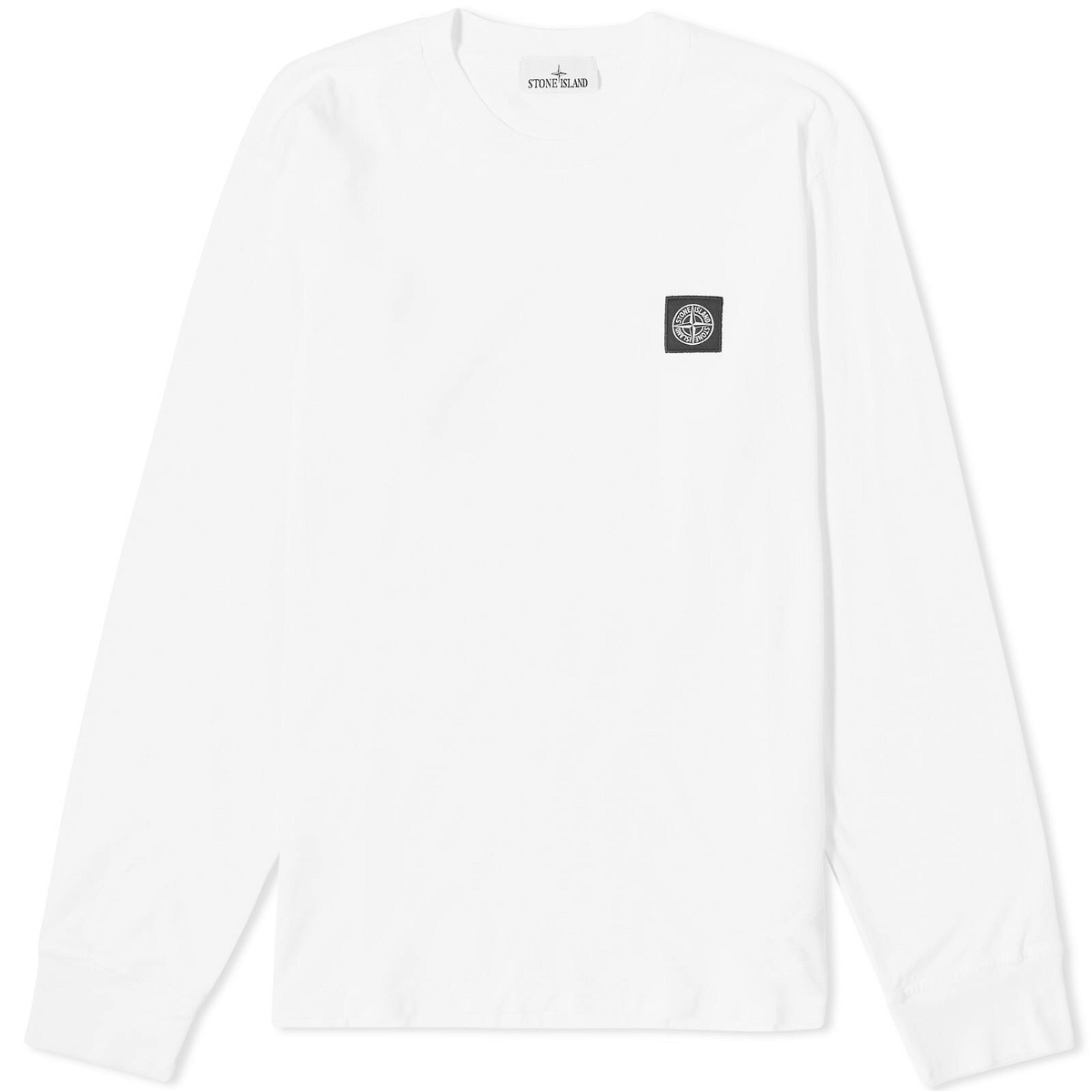 Photo: Stone Island Men's Long Sleeve Patch T-Shirt in White