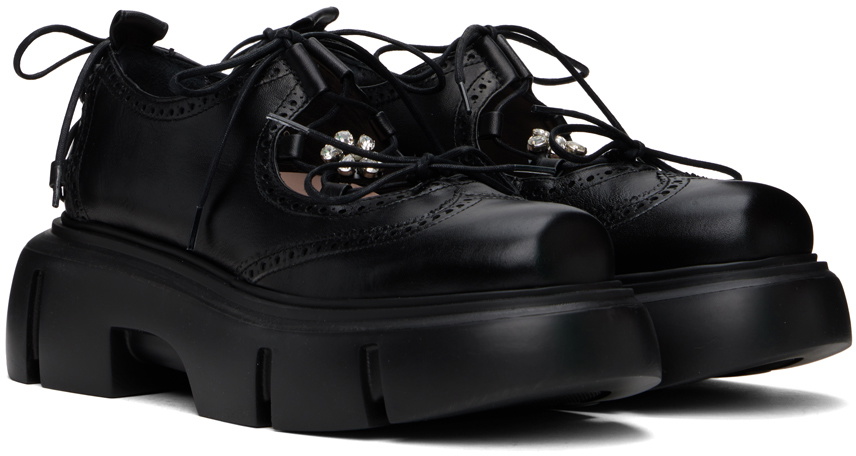 Simone Rocha Black Platform Ghillie Brogues
