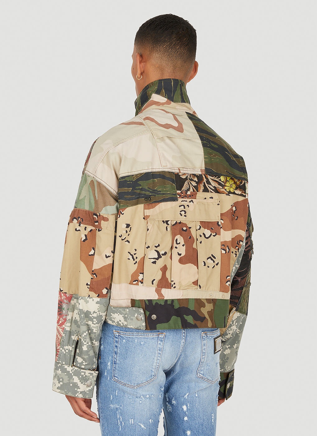 Patchwork Military Jacket in Multicolour Dolce & Gabbana