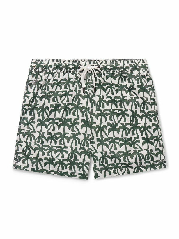 Photo: Onia - Charles Short-Length Slim-Fit Printed Swim Shorts - Green