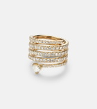 Shay Jewelry Spiral Heart 18kt gold pinky ring with diamonds