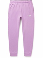 Nike - Sportswear Club Slim-Fit Logo-Embroidered Cotton-Blend Jersey Sweatpants - Purple