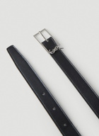 Monogram Leather Belt in Black