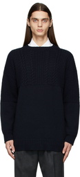 Maison Margiela Navy Cable Knit Sweater