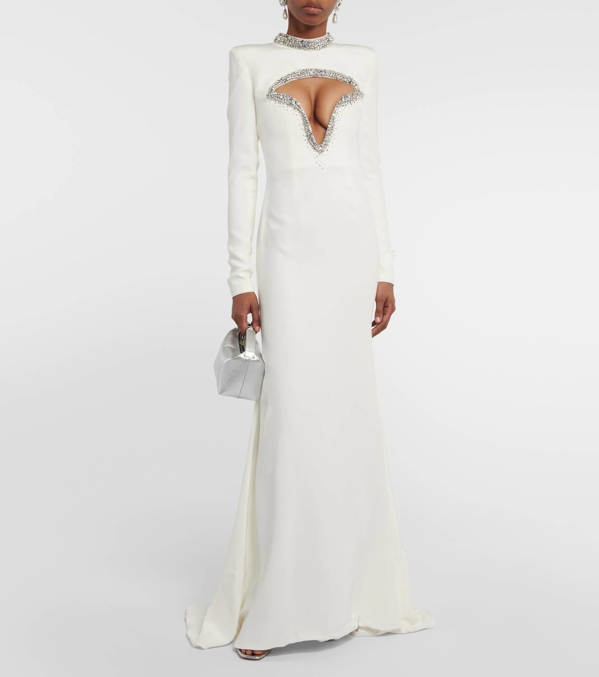 Miss Sohee Crystal-embellished silk cutout gown